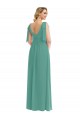 V-Back Icelandic Silver A-Line V-Neck Long Semi Formal Evening Dress / Bridesmaid Dress Bolton