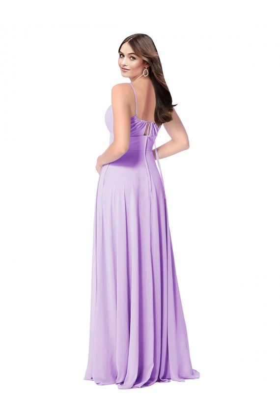 Lilac A-Line Scoop Neck Long Bridal Party Dress Bolton