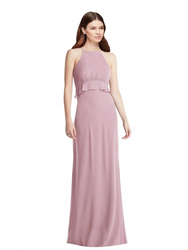 Low Back Primrose A-Line Halter Neck Long Bridesmaid Dress / Evening Dress Bolton