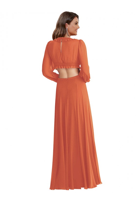 Open Back Firecracker A-Line V-Neck Long High Low Evening Gown / Bridesmaid Dress Bolton