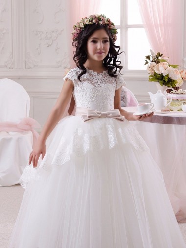 Ivory Ball Gown Sweetheart Long Flower Girl Dresses Bolton