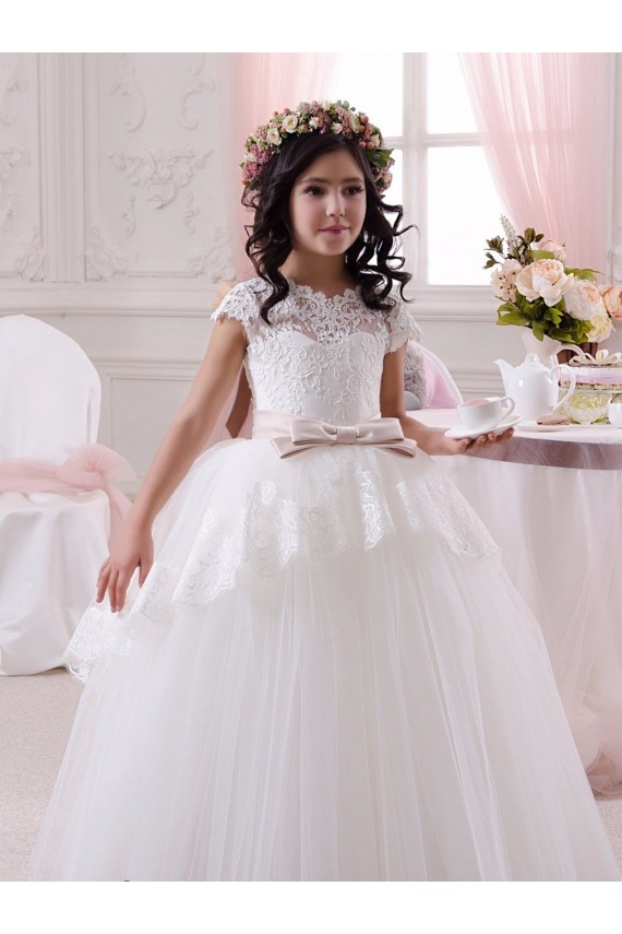 Ivory Ball Gown Sweetheart Long Flower Girl Dresses Bolton