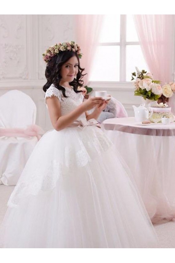 Ivory Ball Gown Sweetheart Long Flower Girl Dresses Bolton