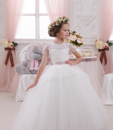 Ivory Ball Gown Sweetheart Long Flower Girl Dress Bolton