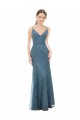 Open Back Sheath V-Neck Long Bridesmaid Dress Bolton