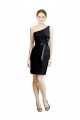 Open Back Black A-Line One Shoulder Knee Length Bridesmaid Dress Bolton