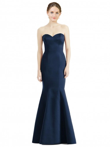 Dark Navy Mermaid Sweetheart Long Floor Length Bridesmaid Dress Bolton