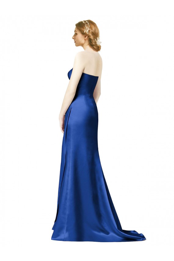 Dark Navy A-Line Strapless Long Bridesmaid Dress Bolton