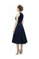 Dark Navy A-Line Jewel Neck Tea Length High Low Bridesmaid Dress Bolton