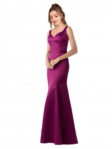 Open Back Merlot Sheath Bateau Neck Long Black Tie Evening Gown / Prom Dress / Bridesmaid Dress Bolton