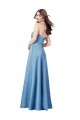 Open Back Sky Blue Sheath Square Neck Long Formal Evening Gown / Prom Dress / Bridesmaid Dress Bolton