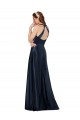 Keyhole Back Dark Navy A-Line V-Neck Long Formal Evening Gown / Prom Dress / Bridesmaid Dress Bolton