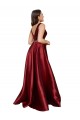 V-Back Burgundy A-Line V-Neck Long Formal Plus Size Evening Gown / Prom Dress / Bridesmaid Dress Bolton