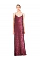 Burgundy A-Line High Neck Long Formal Evening Gown / Prom Dress / Bridesmaid Dress Bolton