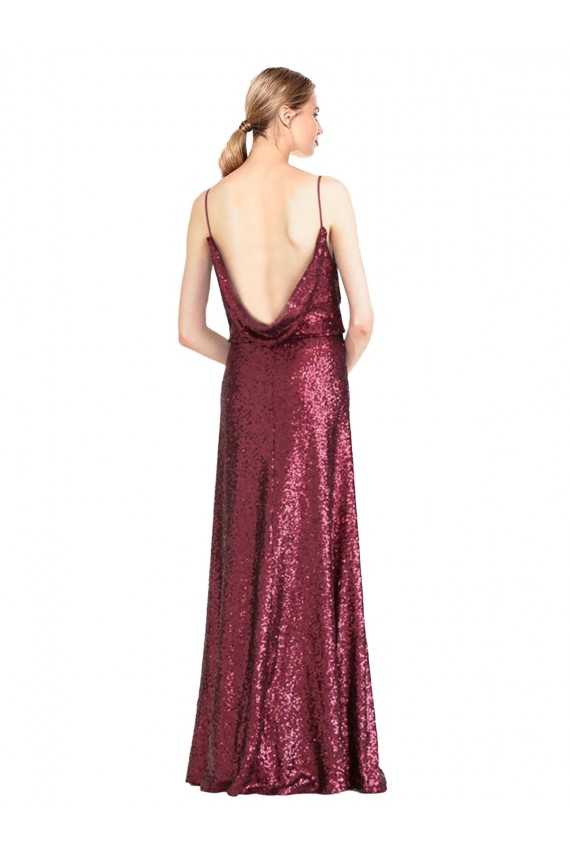 Burgundy A-Line High Neck Long Formal Evening Gown / Prom Dress / Bridesmaid Dress Bolton