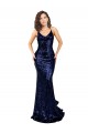 Open Back Dark Navy Mermaid V-Neck Long Formal Evening Gown / Prom Dress / Bridesmaid Dress Bolton