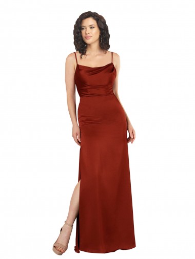 Low Back Red A-Line Square Neck Long Formal Evening Gown / Prom Dress / Bridesmaid Dress Bolton