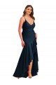 Dark Navy Mermaid Spaghetti Straps Long High Low Plus Size Evening Gown / Prom Dress / Bridesmaid Dress Bolton