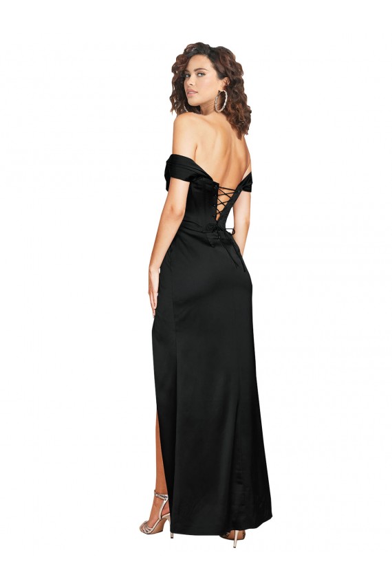 Low Back Black A-Line Sweetheart Long Black Tie Evening Gown / Prom Dress / Bridesmaid Dress Bolton