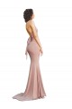 Low Back Dusty Pink Mermaid V-Neck Long Formal Evening Gown / Prom Dress / Bridesmaid Dress Bolton