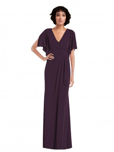 Grape Sheath V-Neck Long Formal Evening Gown / Prom Dress / Bridesmaid Dress Bolton