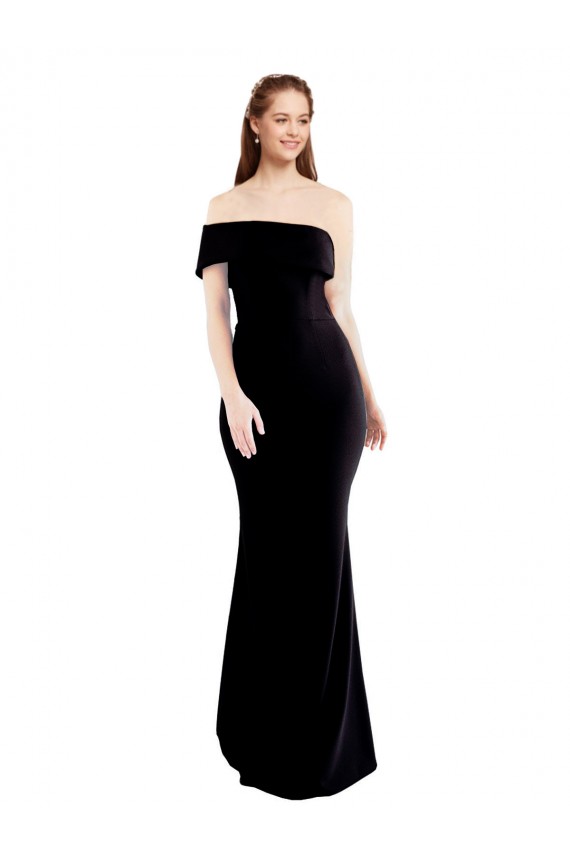 Keyhole Back Black Mermaid One Shoulder Long Formal Evening Gown / Prom Dress / Bridesmaid Dress Bolton