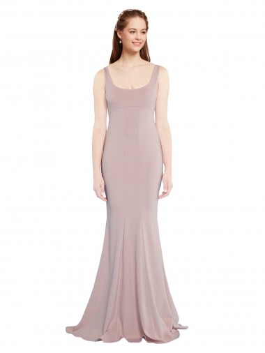 Dusty Pink Mermaid Scoop Neck Long Formal Evening Gown / Prom Dress / Bridesmaid Dress Bolton