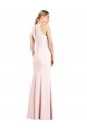 Keyhole Back Pink Trumpet V-Neck Long Semi Formal Evening Dress / Prom Dress / Bridesmaid Dress Bolton