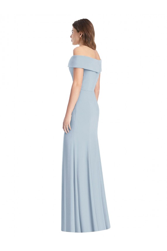 Light Sky Blue Trumpet Off the Shoulder Long Formal Dress / Bridesmaid Dress Bolton