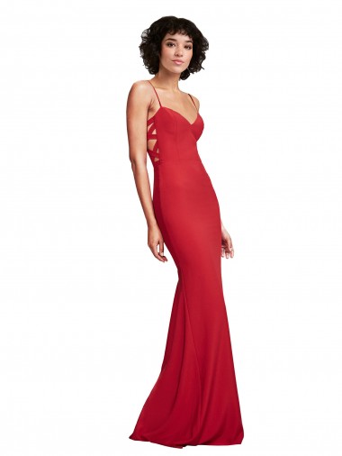 Red Mermaid Spaghetti Straps Long Bridesmaid Dress / Evening Dress Bolton