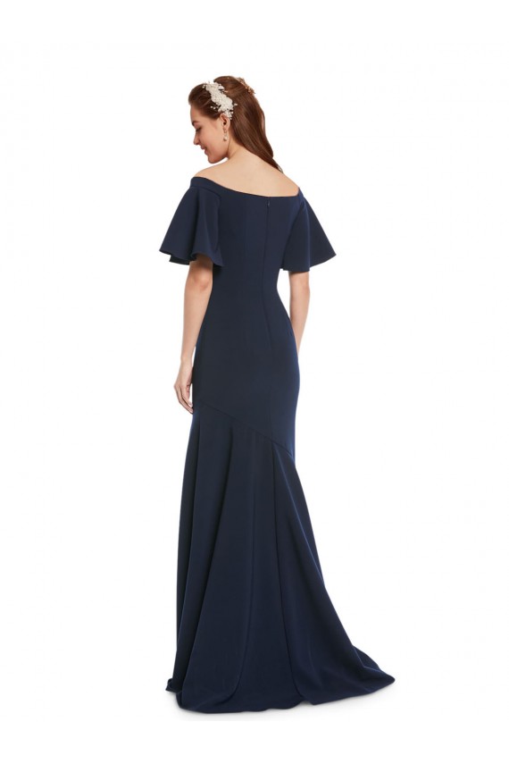 Dark Navy Mermaid Off the Shoulder Long Bridesmaid Dress / Formal Dress Bolton