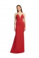 Open Back Red Mermaid V-Neck Long Formal Evening Gown / Prom Dress / Bridesmaid Dress Bolton