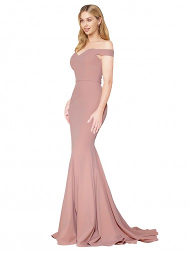 Dusty Pink Mermaid High Neck Sweep Train Formal Evening Gown / Prom Dress / Bridesmaid Dress Bolton