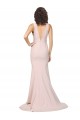 V-Back Pink Sheath V-Neck Sweep Train Black Tie Evening Gown / Prom Dress / Bridesmaid Dress Bolton