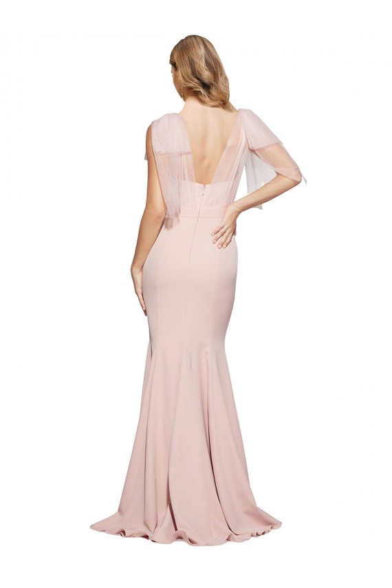 Low Back Mauve Sheath Sweetheart Long Formal Dress / Bridesmaid Dress Bolton