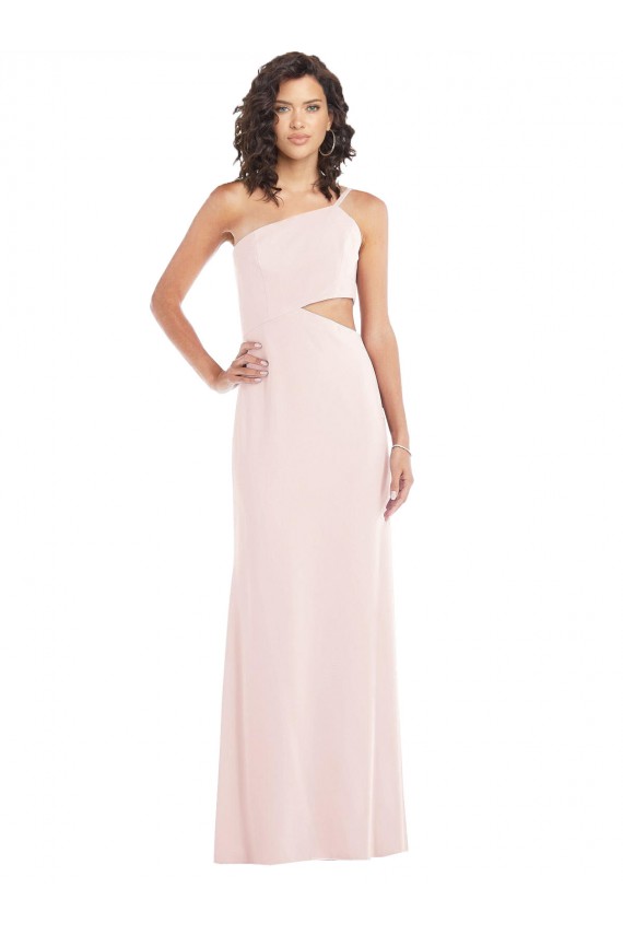 Pink Trumpet One Shoulder Long Formal Evening Gown / Prom Dress / Bridesmaid Dress Bolton