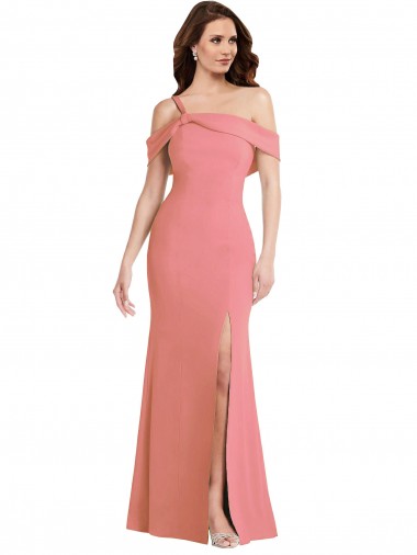 Low Back Hot Pink Trumpet One Shoulder Long Semi Formal Evening Dress / Prom Dress / Bridesmaid Dress Bolton