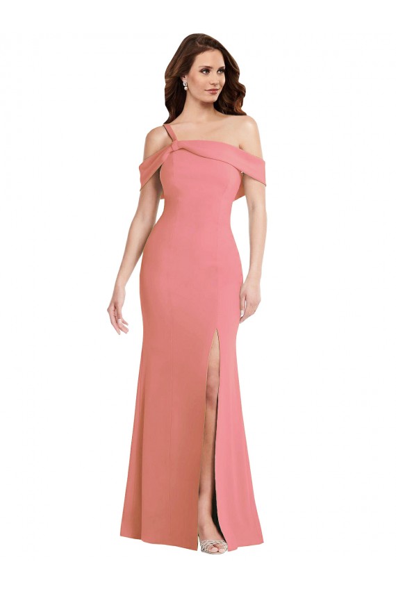 Low Back Hot Pink Trumpet One Shoulder Long Semi Formal Evening Dress / Prom Dress / Bridesmaid Dress Bolton