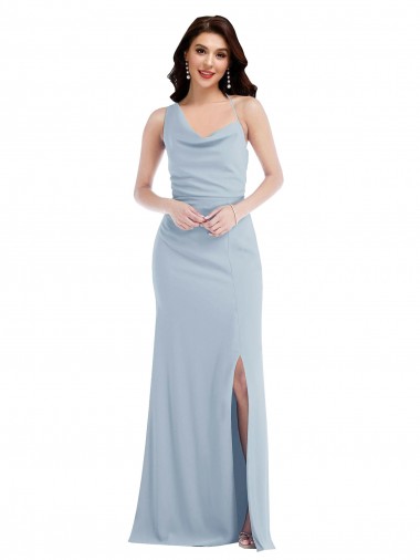 Light Sky Blue Trumpet One Shoulder Long Formal Dress / Bridesmaid Dress Bolton