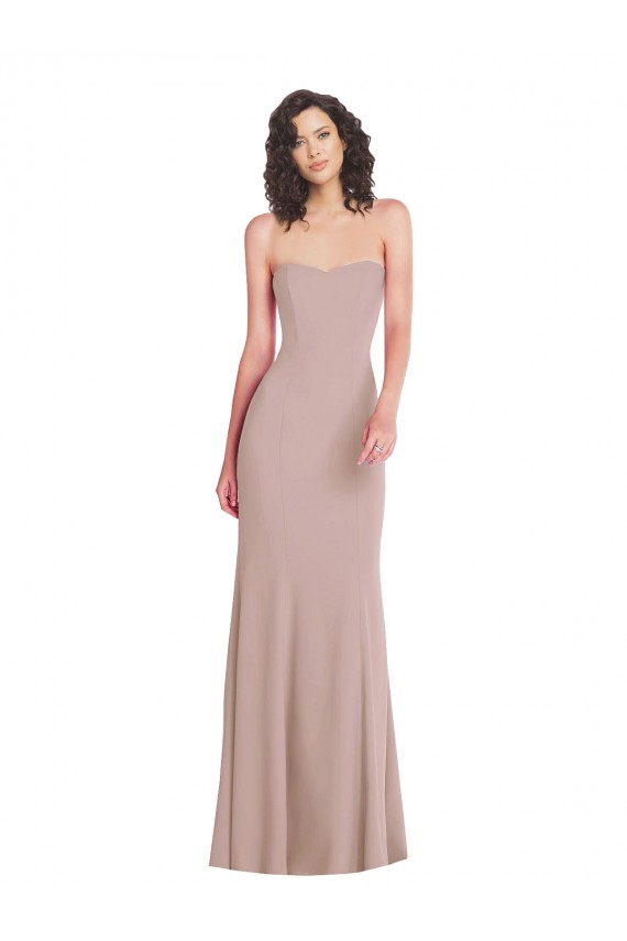 Dusty Pink Mermaid Strapless Long Formal Dress / Bridesmaid Dress Bolton