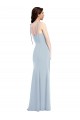 Low Back Light Sky Blue Trumpet Strapless Long Bridesmaid Dress / Formal Dress Bolton