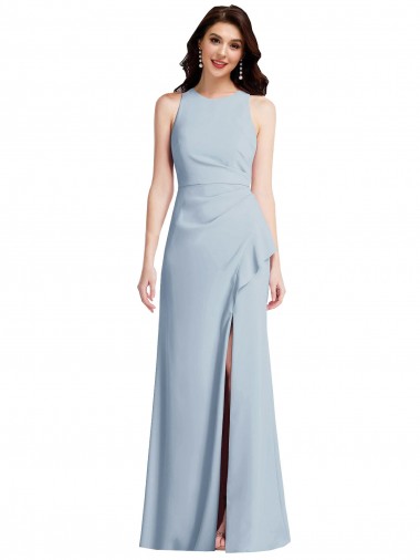 Light Sky Blue Trumpet Halter Neck Long Formal Dress / Bridesmaid Dress Bolton