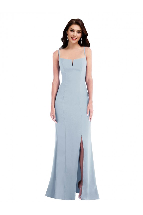 Light Sky Blue Trumpet Spaghetti Straps Long Formal Evening Gown / Prom Dress / Bridesmaid Dress Bolton