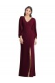 Burgundy Gold Trumpet V-Neck Long Semi Formal Evening Dress / Prom Dress / Bridesmaid Dress Bolton