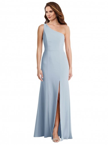 Light Sky Blue Trumpet One Shoulder Long Formal Evening Gown / Prom Dress / Bridesmaid Dress Bolton