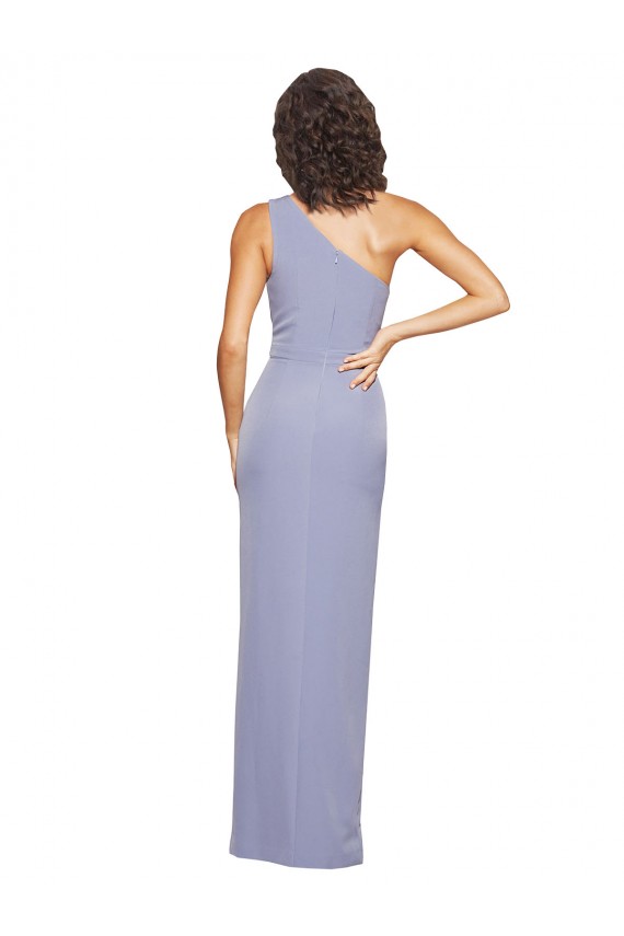 Smoke Blue Sheath One Shoulder Long Formal Evening Gown / Prom Dress / Bridesmaid Dress Bolton