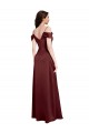 Burgundy Gold A-Line V-Neck Sleeveless Long Formal Dress / Bridesmaid Dress Bolton