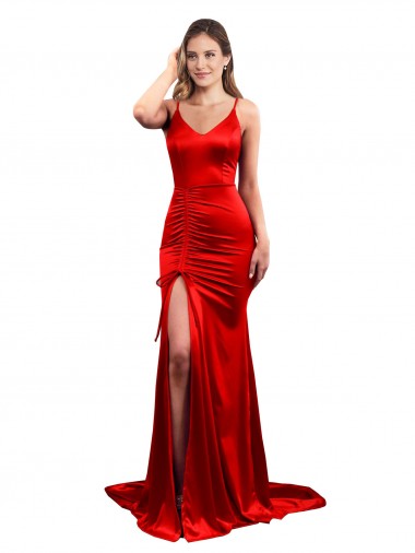 Low Back Red Mermaid Sweetheart Long Evening Dress / Bridesmaid Dress Bolton