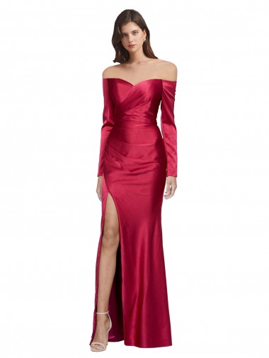 Dark Red Sheath Sweetheart Long Formal Evening Gown / Prom Dress / Bridesmaid Dress Bolton