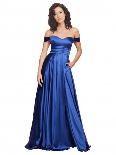 Royal Blue A-Line Sweetheart Sweep Train Formal Evening Gown / Prom Dress / Bridesmaid Dress Bolton